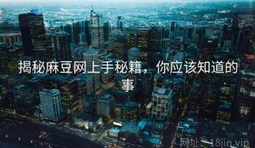揭秘麻豆网上手秘籍，你应该知道的事