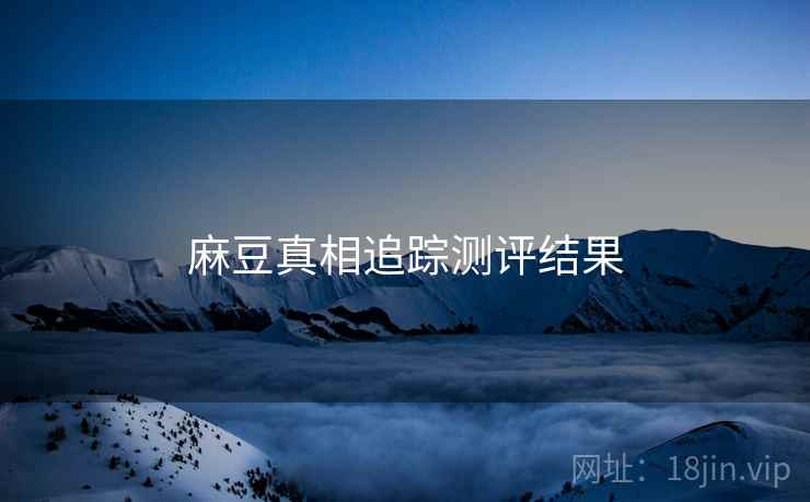 麻豆真相追踪测评结果